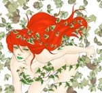  batman_(series) dc_comics green_eyes lipstick long_hair makeup nude plant poison_ivy simple_background solo vine vines 