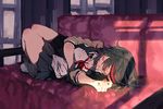  couch hatutaro jacket kill_la_kill lying matoi_ryuuko short_hair skirt sleeping solo 