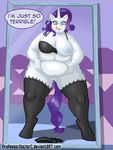  absurd_res anthro big_breasts blue_eyes breasts clothing cutie_mark equine female friendship_is_magic fur hair hi_res hooves horn inside legwear licking licking_lips long_hair mammal mirror my_little_pony navel nipples overweight panties professordoctorc pubes purple_hair pussy rarity_(mlp) smile solo standing stockings text tongue tongue_out underwear unicorn white_fur 
