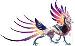  2015 alpha_channel ambiguous_gender avian canine claws colorful feathers feral fur hybrid mammal plain_background solo tatchit transparent_background white_fur wolf 