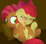  anus apple_bloom_(mlp) babs_seed_(mlp) blush clitoris cub dock dtcx97 duo earth_pony equine eyes_closed female friendship_is_magic horse lesbian mammal my_little_pony open_mouth orgasm pony puffy_anus pussy pussy_ejaculation pussy_juice smile underhoof young 