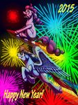  2014 blue_eyes duo english_text equine female fireworks flying friendship_is_magic hair horse inuhoshi-to-darkpen mammal multicolored_hair my_little_pony pegasus pinkie_pie_(mlp) pony purple_eyes rainbow_dash_(mlp) rainbow_hair text tongue tongue_out wings 