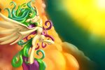  2014 cloud crown equine eyes_closed female flying friendship_is_magic gold hair horn mammal multicolored_hair my_little_pony nadnerbd necklace princess_celestia_(mlp) solo sun winged_unicorn wings 