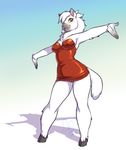  alpaca anthro camelid clothed clothing dress female fur hooves kittydee mammal pussy skimpy solo white_fur yellow_eyes 