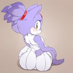  2015 anthro argento big_butt blaze_the_cat blush breasts butt clothing feline female fur hair leotard looking_at_viewer looking_back mammal open_mouth plain_background purple_fur purple_hair sega shy small_breasts solo sonic_(series) sonicboom53 thick_thighs video_games wide_hips yellow_eyes 