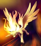  2014 cutie_mark equine female fire friendship_is_magic hallway hi_res horn mammal my_little_pony nadnerbd princess_celestia_(mlp) purple_eyes running solo winged_unicorn wings 