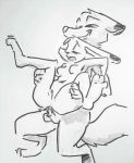  anal anal_penetration balls black_and_white breasts canine disney duo featureless_breasts female fox grin judy_hopps lagomorph line_art male male/female mammal moan monochrome naughty_face nick_wilde nontoxo pen_(artwork) penetration pussy rabbit sex simple_background sketch smile stand_and_carry_position standing traditional_media_(artwork) white_background zootopia 