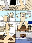  absurd_res anthro avian beak benson bird blue_jay cartoon_network dialogue feathers fur gumball_machine hi_res male mammal mordecai_(regular_show) raccoon regular_show rigby_(regular_show) teeth 