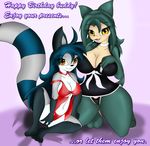  anthro big_breasts birthday blush breasts clothed clothing duo female happy lingerie mammal marc258 nera_abey neronova nina_snorlax nintendo open_mouth panties pok&eacute;mon raccoon skimpy smile snorlax spread_legs spreading text underwear video_games voluptuous wide_hips 