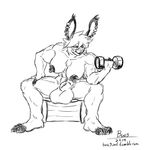  balls barbell big_balls black_and_white boo boo3 breasts dickgirl exercise fully_sheathed intersex lagomorph mammal monochrome muscles nipples piercing plain_background rabbit sheath sketch solo white_background 