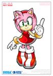  amy_rose boots english_text female gloves green_eyes hairband hedgehog japanese_text looking_at_viewer mammal sega solo sonic_(series) text translated 