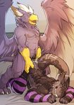  all_fours anal anal_penetration anthro arm_warmers ass_up avian biceps black_penis butt criticalhit64 cum cum_in_ass cum_inside cum_on_butt doggystyle dragon duo ear_piercing erection facial_piercing feathered_wings from_behind gay gryphon interspecies kra-ra legwear lip_piercing male muscles nipple_piercing nipples no_swift nude penetration penis piercing pubes scalie sex spread_wings standing stockings striped_legwear thigh_highs vertigo wings 