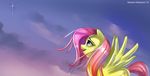  2012 cute equine female feral fluttershy_(mlp) friendship_is_magic mammal my_little_pony pegasus skyline19 solo wings 