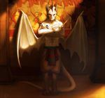  anthro battleguppy bracelet clothing crook_and_flail dragon egyptian humanoid inside jewelry looking_at_viewer male partially_clothed shaded solo standing tattoo temple vince_schlageschen wings 