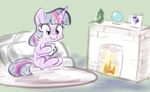  2014 card cup equine female fire fireplace friendship_is_magic hair horn mammal my_little_pony pillow purple_eyes purple_hair sitting solo twilight_sparkle_(mlp) unicorn whatsapokemon young 