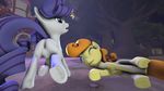  3d anatomically_correct animal_genitalia anus blue_eyes carrot_top_(mlp) cgi duo equine eyelashes eyes_closed female friendship_is_magic horse lying mammal my_little_pony on_side pussy rarity_(mlp) skunkfrakker 