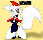  anthro big_eyes big_tail camel_toe chinese_dress chinese_outfit cleavage clothed clothing dress female fluffy fuzzy kneeling lin long_tail looking_up neronova nintendo pok&eacute;mon pose skimpy solo text thick_thighs video_games voluptuous zangoose 