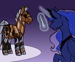  2014 blue_eyes duo equine fan_character female friendship_is_magic horn machine magic male mammal mechanical my_little_pony princess_luna_(mlp) purplehowl_(artist) robot thaine unicorn winged_unicorn wings 