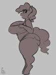 2015 anthro anthrofied chubby clothing earth_pony equine female friendship_is_magic horse mammal monochrome my_little_pony phurie pinkie_pie_(mlp) pony solo 