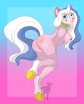  anthro blue_eyes breasts butt cat equine feline female horn horse mammal nipples presenting pussy saetia solo the_lego_movie transformation unikitty 