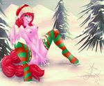  absurd_res anthro bedroom_eyes big_breasts blush breasts christmas equine fan_character feathers female fur fur-what-loo hair hat hi_res holidays hooves legwear long_hair looking_at_viewer mammal my_little_pony navel nipple_piercing nipples open_mouth outside pegasus piercing pink_fur pom_hat red_hair santa_hat sitting smile snow solo spread_legs spreading stockings wings winter yellow_eyes 