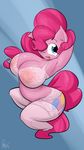  2014 anthro anthrofied big_breasts blue_eyes bra breasts cleavage clothed clothing cutie_mark earth_pony equine female friendship_is_magic hair hair_over_eye horse huge_breasts legwear lingerie long_hair mammal my_little_pony open_mouth pink_hair pinkie_pie_(mlp) pony sanders solo stockings underwear 