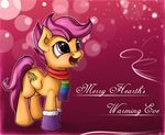  2014 christmas cute digital_media_(artwork) equine female feral friendship_is_magic holidays mammal my_little_pony neko-me pegasus scootaloo_(mlp) solo wings 