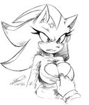  2014 annoyed anthro big_breasts breasts cleavage clothed clothing crossgender female hedgehog mammal sega shadow_the_hedgehog soina sonic_(series) 