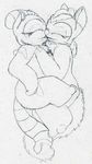  2011 alien black_and_white cuddling duo experiment_(species) eyes_closed female hand_on_chest kissing lesbian lying marshmallow_(character) monochrome on_side ovna pencil_(artwork) petrock traditional_media_(artwork) 