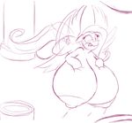  anthro areola badgerben big_breasts breasts equine erect_nipples female fluttershy_(mlp) flying friendship_is_magic huge_breasts hyper hyper_breasts lactating mammal milk my_little_pony nipples nude pegasus solo wings 