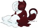 alien cuddling duo experiment_(species) female food_transformation goo marshmallow_(character) melting merging ovna petrock post_transformation reclining sitting tongue tongue_out 