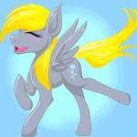  2014 blush cutie_mark derpy_hooves_(mlp) equine female feral friendship_is_magic fur galladexd hair mammal my_little_pony open_mouth pegasus plain_background smile solo wings 