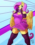  2014 anthro breasts clothing digital_media_(artwork) equine female fluttershy_(mlp) friendship_is_magic mammal my_little_pony panties pegasus skirt solo underwear upskirt wings zwitterkitsune 