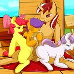  2014 age_difference animal_genitalia apple_bloom_(mlp) balls cub earth_pony equine erection fan_character fellatio female feral friendship_is_magic group horn horse horsecock hot_dogging male mammal my_little_pony oral pegasus penis pony precum pussy rubbing saurian_(artist) scootaloo_(mlp) sex sweetie_belle_(mlp) unicorn wings young 