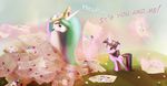  2014 blush cutie_mark duo english_text equine female feral friendship_is_magic fur hair hooves horn long_hair mammal mechagen multicolored_hair my_little_pony princess_celestia_(mlp) purple_eyes purple_fur purple_hair smile text twilight_sparkle_(mlp) unicorn winged_unicorn wings 