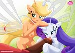  antennae anthro anthrofied applejack_(mlp) blush breasts breezie equestria_untamed equine faceless_male female freckles friendship_is_magic group horn horse licking looking_back male mammal my_little_pony nipples open_mouth oral palcomix penis pony ponytail rarity_(mlp) tongue tongue_out unicorn unknown_artist wings 