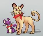  ambiguous_gender digital_media_(artwork) duo nintendo ohmuu persian pok&eacute;mon rattata red_eyes size_difference video_games 