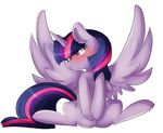  2014 blush digital_media_(artwork) equine feathered_wings female feral friendship_is_magic horn mammal my_little_pony oddends plain_background purple_eyes pussy shy solo spread_wings twilight_sparkle_(mlp) white_background winged_unicorn wings 