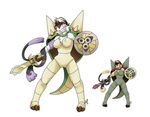  aegislash alternate_color anthro anthrofied big_breasts breasts chesnaught female nintendo pitch-black-crow plain_background pok&eacute;mon shield shiny_pok&eacute;mon sword video_games weapon white_background wide_hips 
