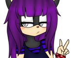  anthro black_fur bored female fur grey_eyes hair purple_hair red18fire sega solo sonic_style unknown_species v_sign 
