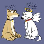  angel black_nose brian_griffin canine collar dialogue dog duo english_text family_guy feral halo male mammal plain_background radical-hat sad sitting text vinny_griffin wings 