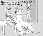  age_difference anthro balls baloo bear big_penis bow butt cub cum disney fellatio female fondling group kit_cloudkicker male mammal molly_cunningham oral penis rebecca_cunningham sen-en sex size_difference sweater talespin voyeur young 