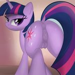  absurd_res anus ardupi bedroom_eyes clitoris cutie_mark equine female friendship_is_magic fur hair hi_res horn long_hair looking_at_viewer looking_back mammal my_little_pony nipples presenting puffy_anus purple_eyes purple_fur purple_hair pussy raised_tail rear_view smile solo teats twilight_sparkle_(mlp) two_tone_hair unicorn 