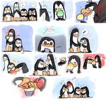  blush comic cute gay group kissing kowalski male modestgliscor private rico skipper snowcone the_penguins_of_madagascar tongue 