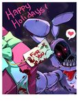  2014 animatronic anthro blood bonnie_(fnaf) christmas english_text five_nights_at_freddy&#039;s five_nights_at_freddy&#039;s_2 gift holidays machine male mechanical robot sanitrance solo source_request text 