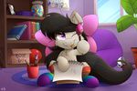  2014 black_hair bonbon_(mlp) book box cup derpy_hooves_(mlp) drink earth_pony equine fan_character female friendship_is_magic fur grey_fur hair happy hi_res holding horse inside joey-darkmeat lyra_heartstrings_(mlp) mammal my_little_pony octavia_(mlp) one_eye_closed paintbrush photo plant pony shinodage smile socks solo spilled spilled_drink striped_legwear stripes tongue window young 