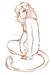  2014 anthro feline flower fur girly hair hoot lion long_hair long_tail looking_at_viewer male mammal mane nude paws plant sitting solo whiskers 