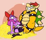  birdo boa_(clothing) bowser bra chubby clothing cum cum_inside duo energyloop female koopa legwear lingerie lipstick male mario_bros nintendo ring scalie size_difference stockings straight treasure underwear video_games 