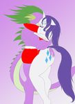  2014 anthro bikini breasts butt butt_grab clothing couple cutie_mark dragon duo embrace equine eyes_closed female friendship_is_magic gloves holidays horn kissing male mammal muscles my_little_pony rarity_(mlp) shorts simple_background spike_(mlp) swimsuit unicorn wolfe2150 