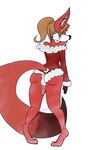  anthro anus butt canine christmas clothed clothing fox girly holidays male mammal penis radicalweegee scarlet_svobodova solo 